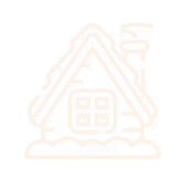 Icon of a snow-covered house, symbolising winter or a cosy home.