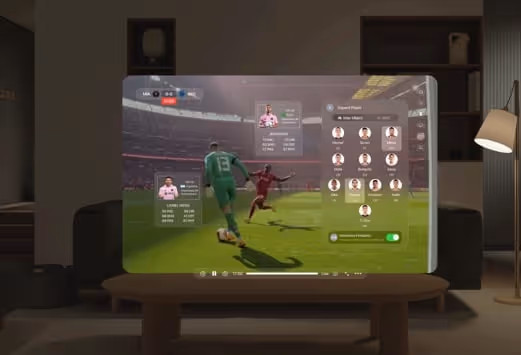 A sports interface in Apple Vision Pro