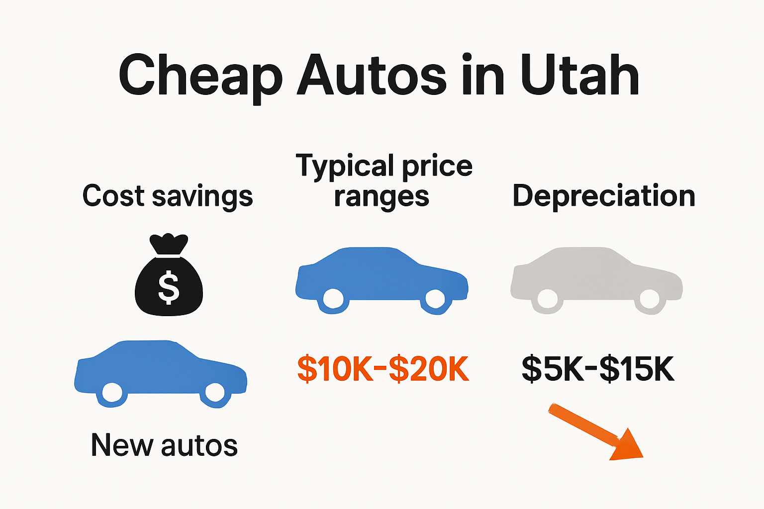 Infographic comparing cost and value of used cheap autos