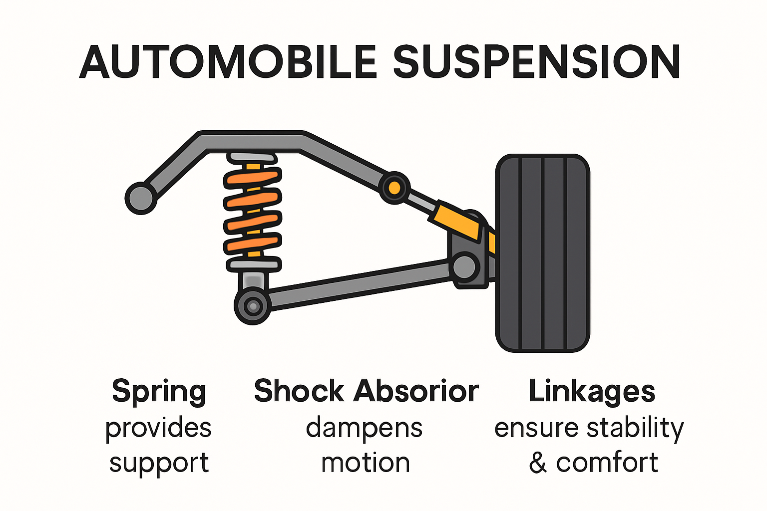How automobile suspension system works diagram