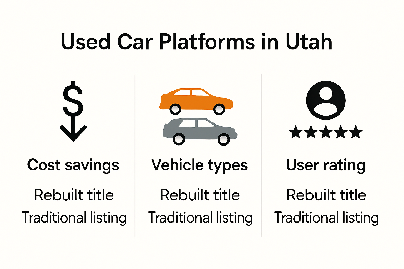 Comparison of online used car website features and savings