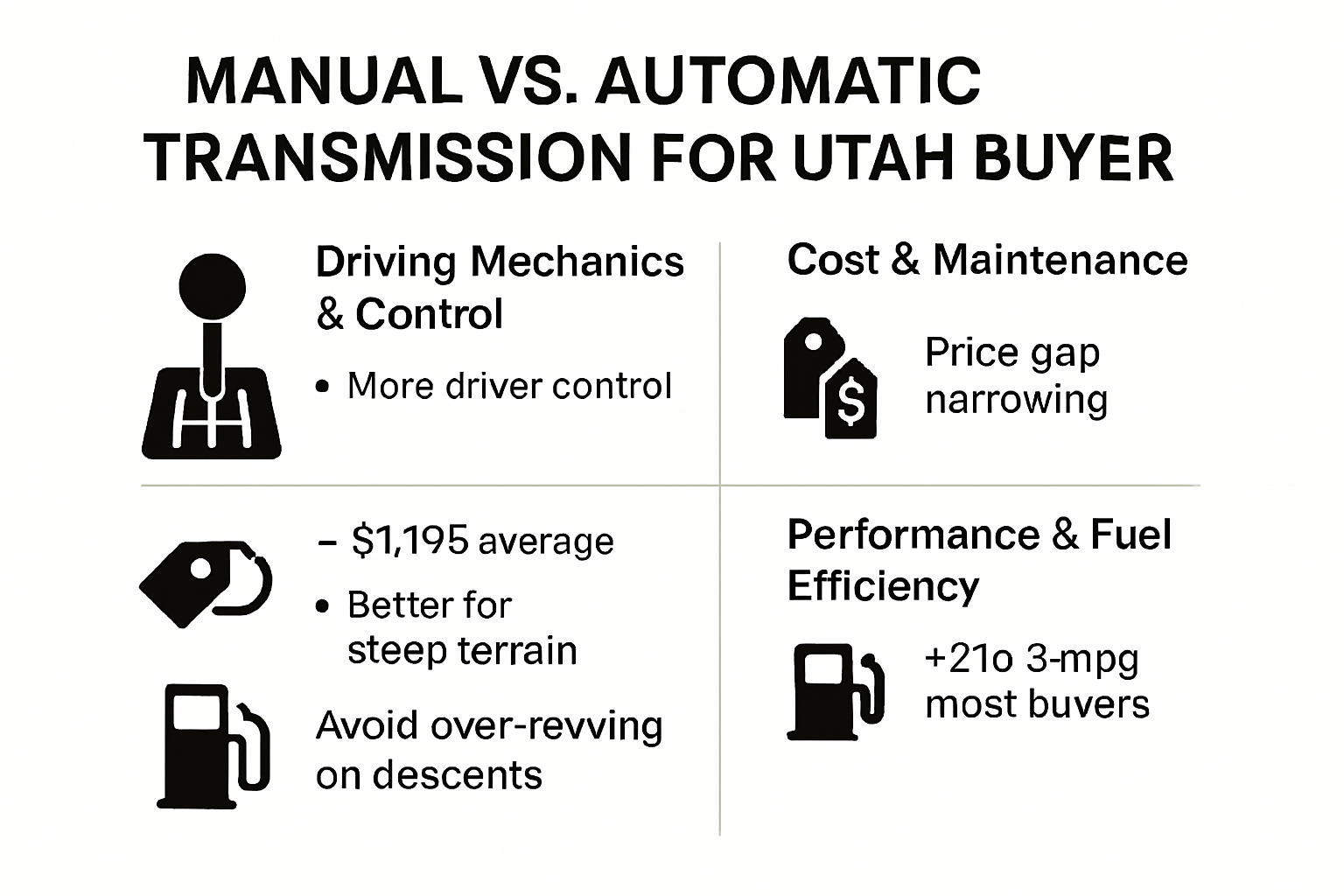 Manual vs automatic transmission comparison infographic