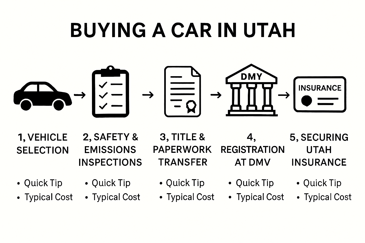 Car buying and registration process in Utah