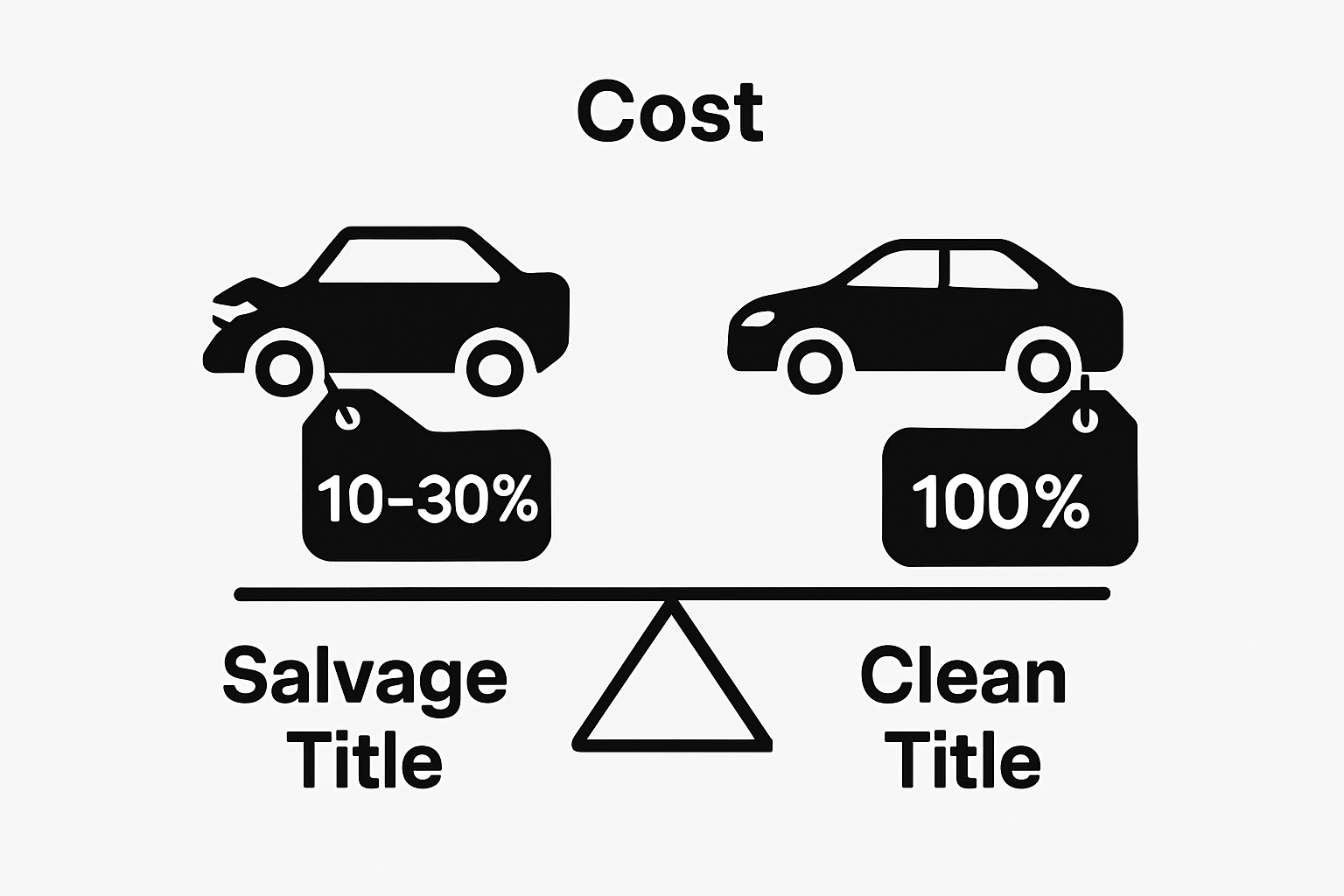 Infographic comparing salvage car cost versus clean car cost