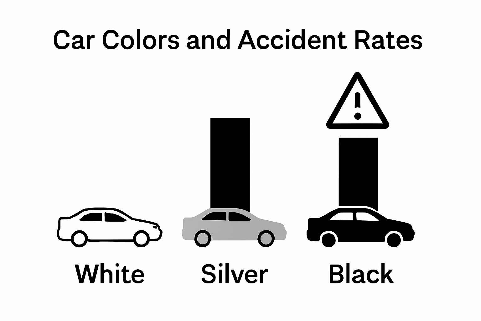 Infographic comparing car accident rates by color