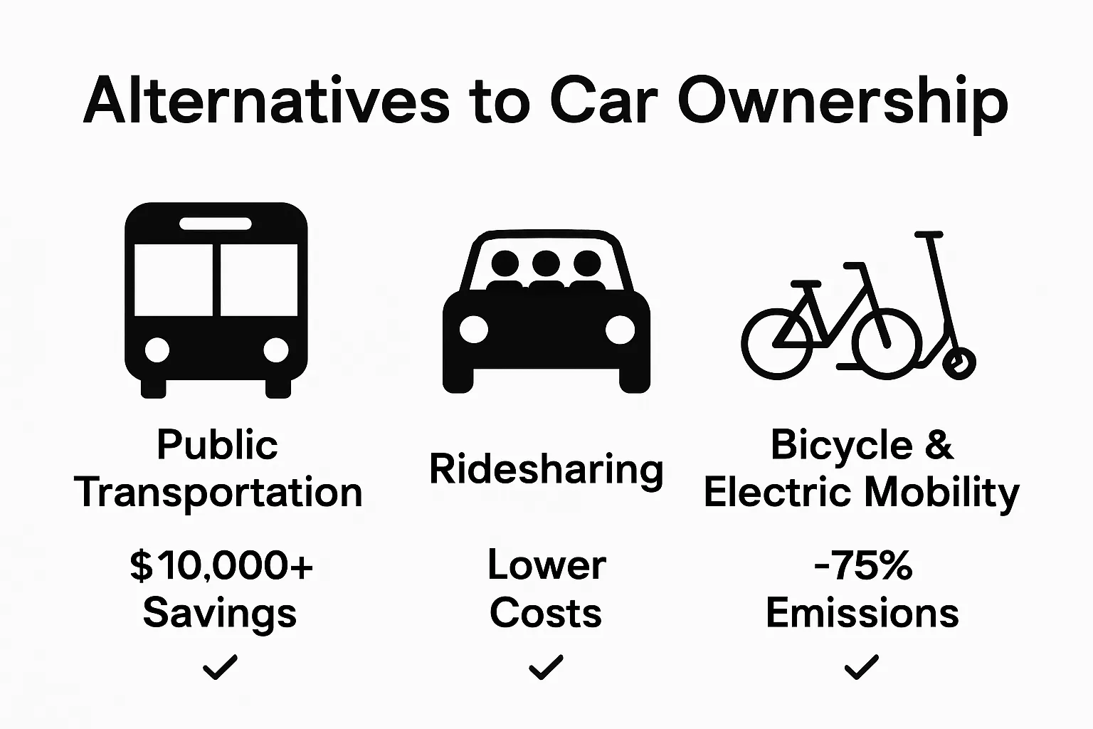 Comparison of family options for car ownership alternatives