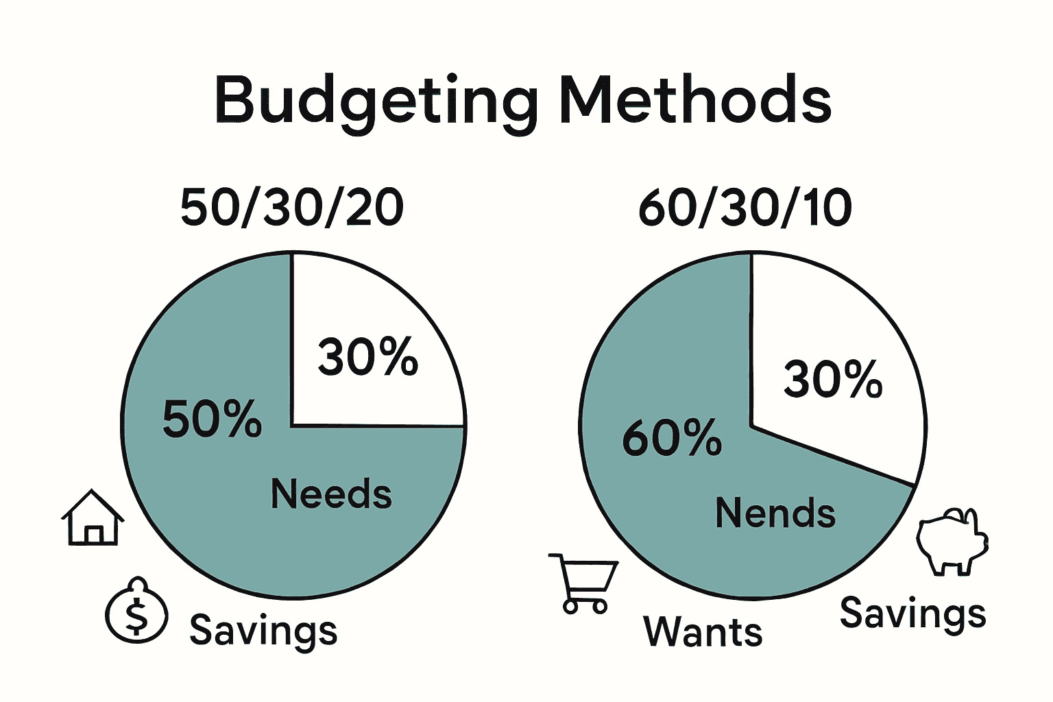 Infographic comparing family budgeting allocation methods