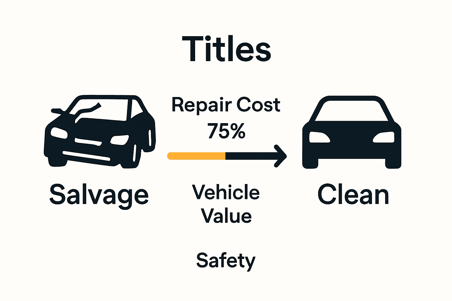Infographic showing insurance criteria for salvage or clean titles