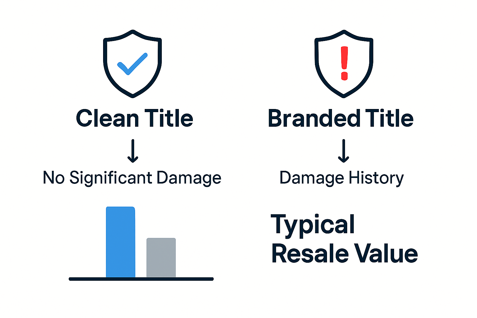 Comparing clean and branded car titles infographic