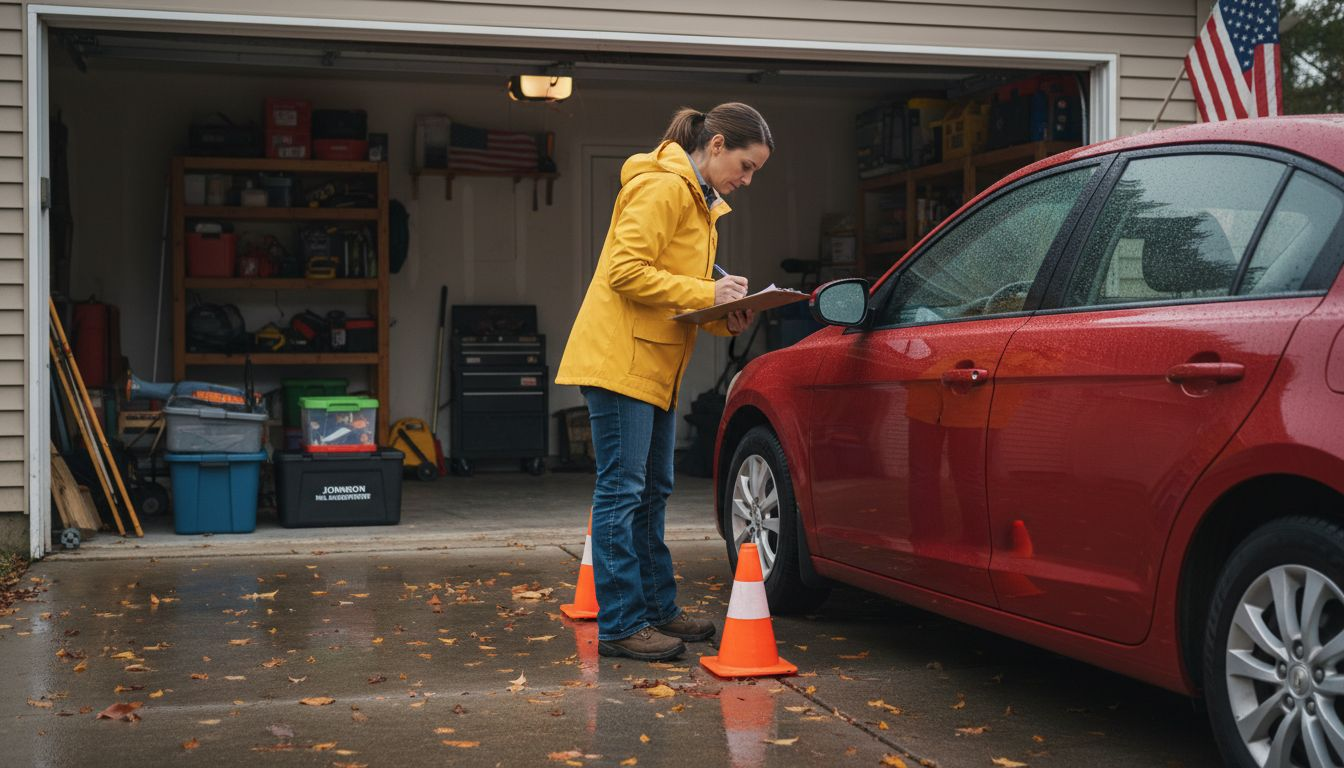 Adjuster inspecting rebuilt title vehicle
