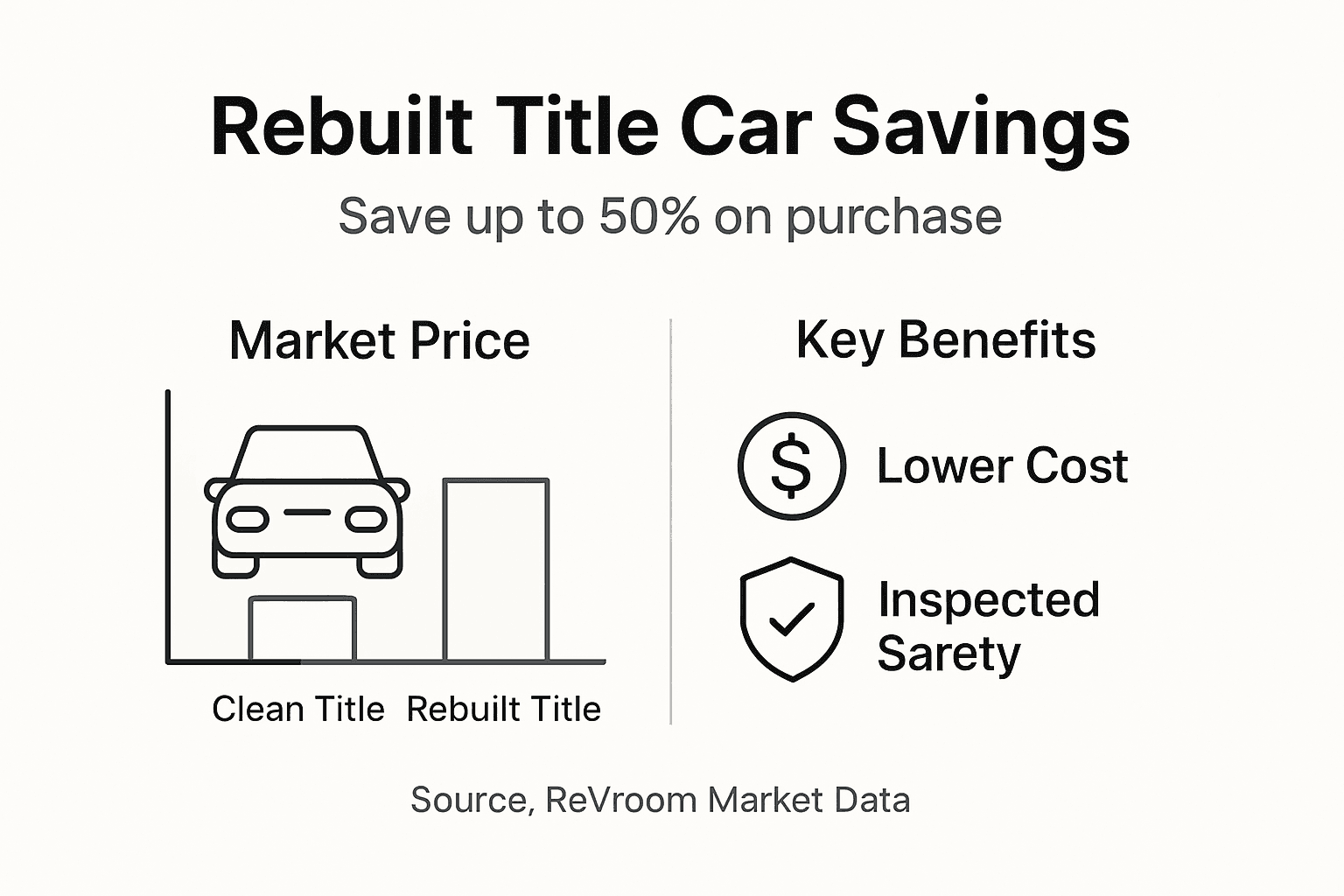 Infographic on rebuilt title car savings