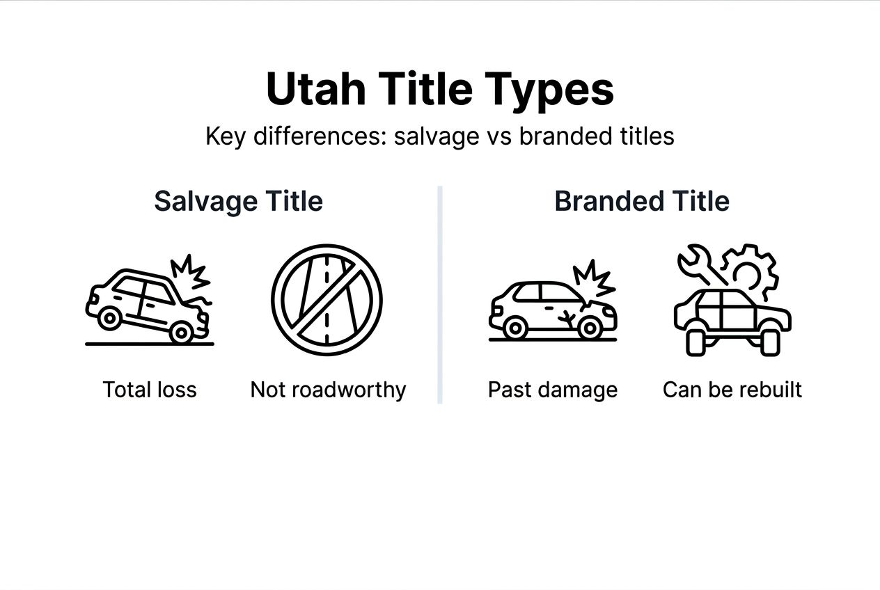 Infographic showing Utah salvage vs branded titles