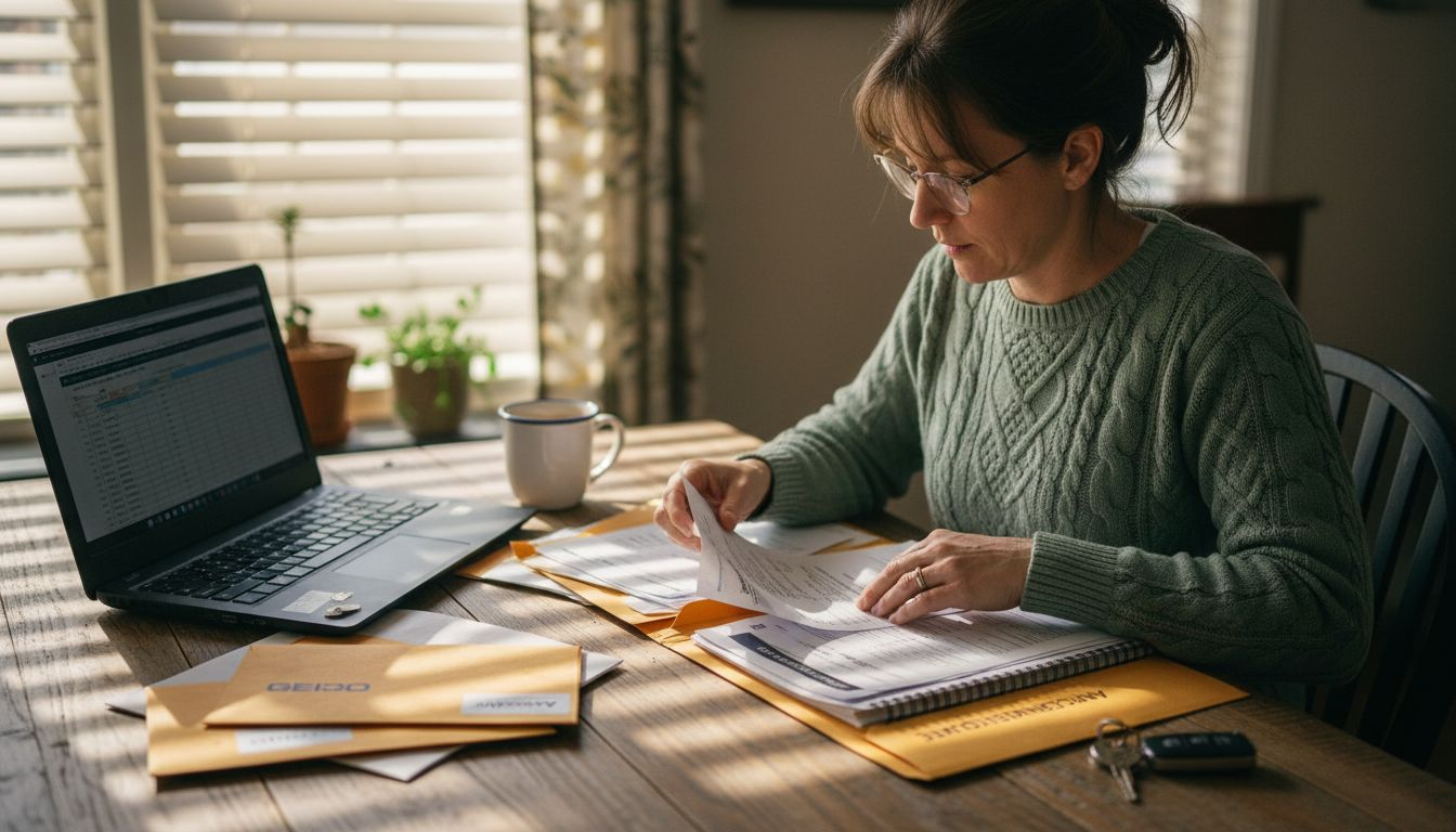 Woman reviewing insurance for rebuilt car