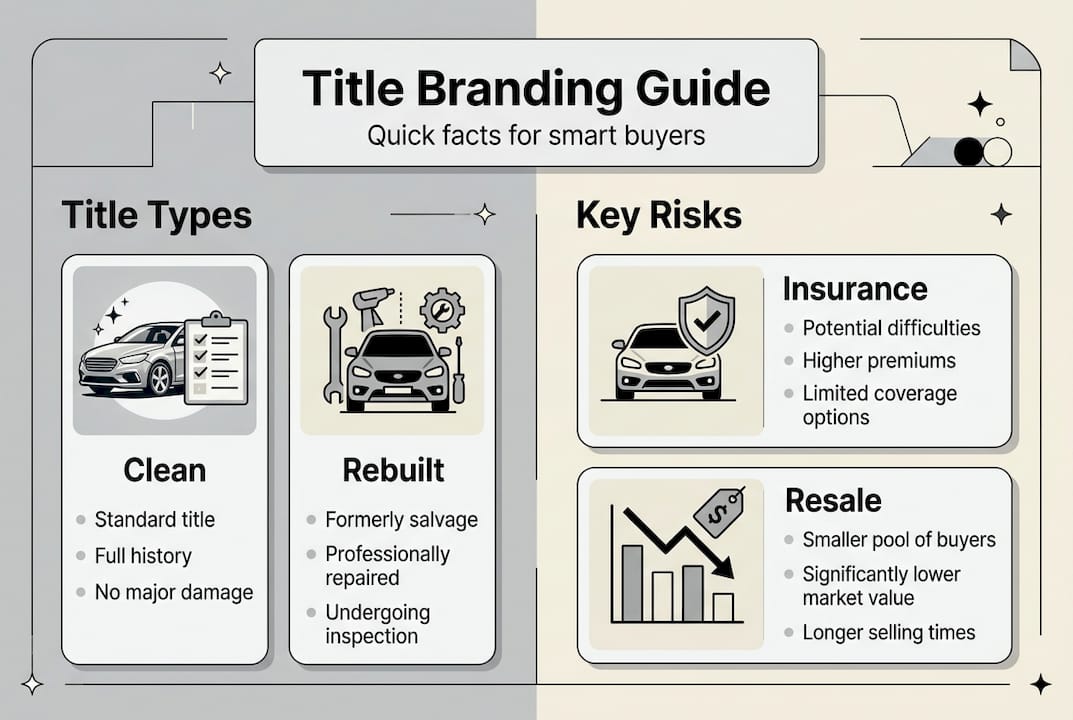 Infographic summarizing title branding and key risks