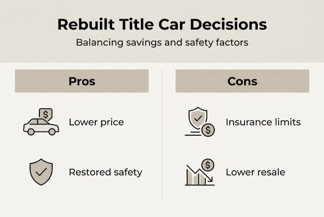 Infographic of rebuilt car pros and cons