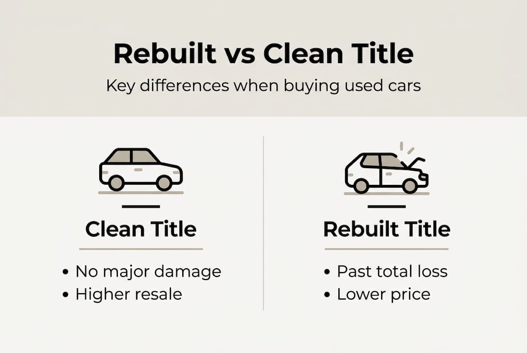 Infographic compares rebuilt and clean title keys