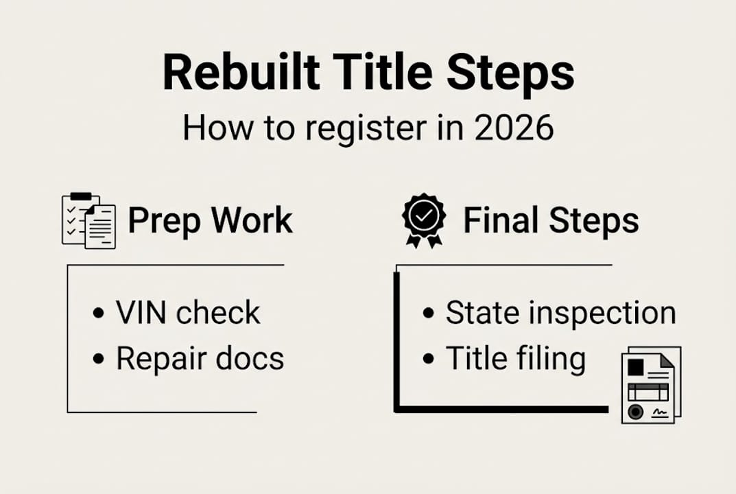 Infographic of rebuilt title registration steps