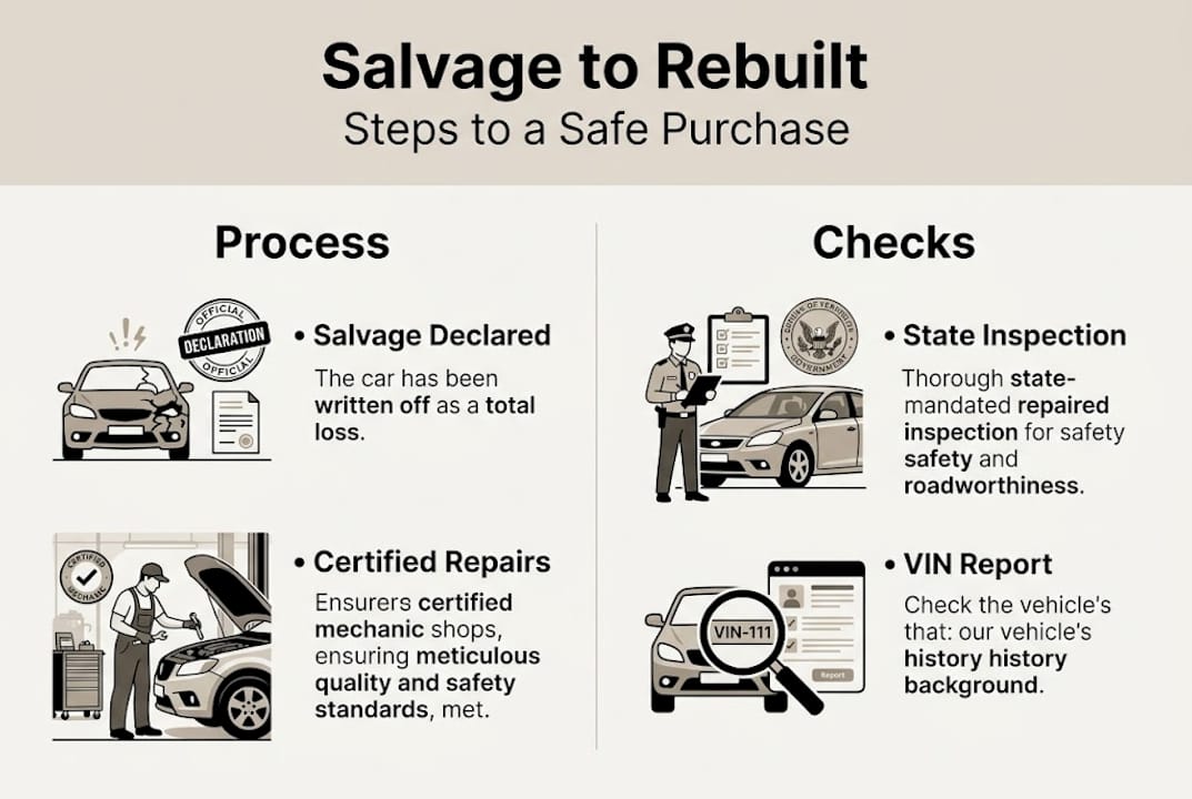 Infographic outlines salvage to rebuilt title process