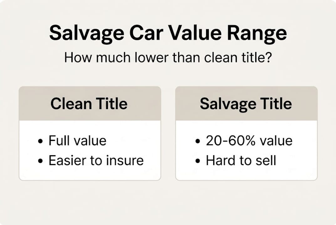 Infographic comparing salvage and clean car values