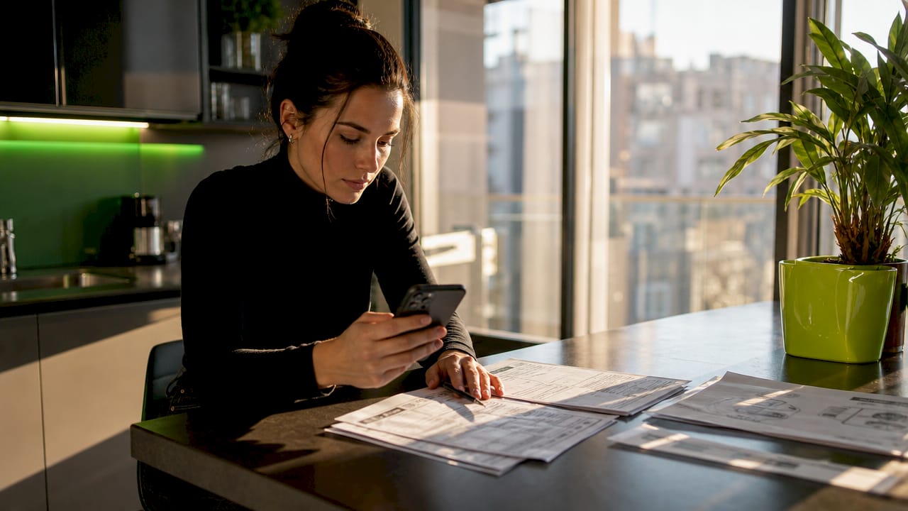 Woman checking rebuilt title car policy online