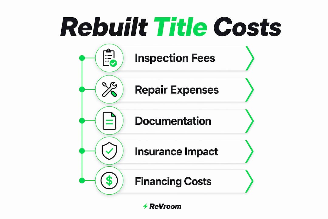 Infographic illustrating rebuilt title cost components