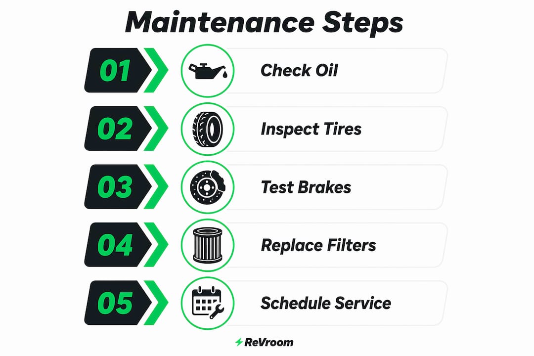 Infographic showing vehicle maintenance steps
