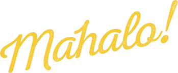 Cursive image of the word "Mahalo".