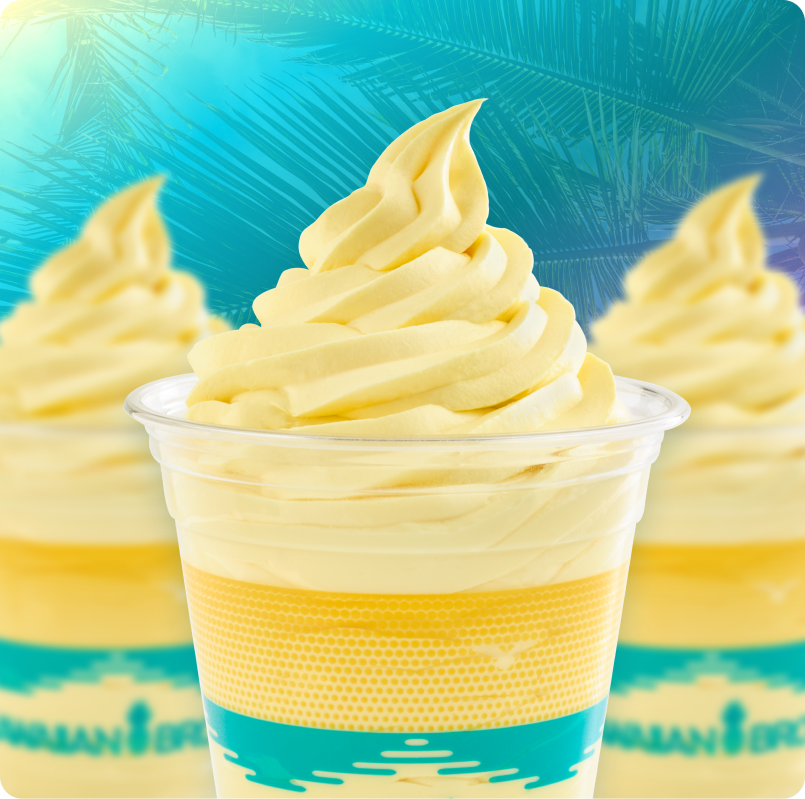 A closeup of three Dole Soft Serves.