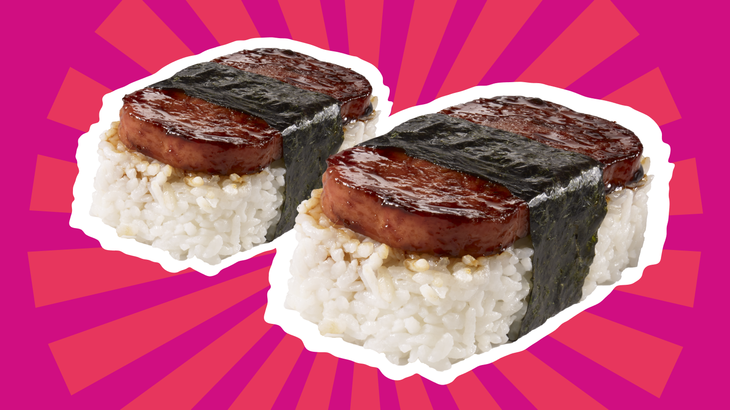 A pair of SPAM musubi