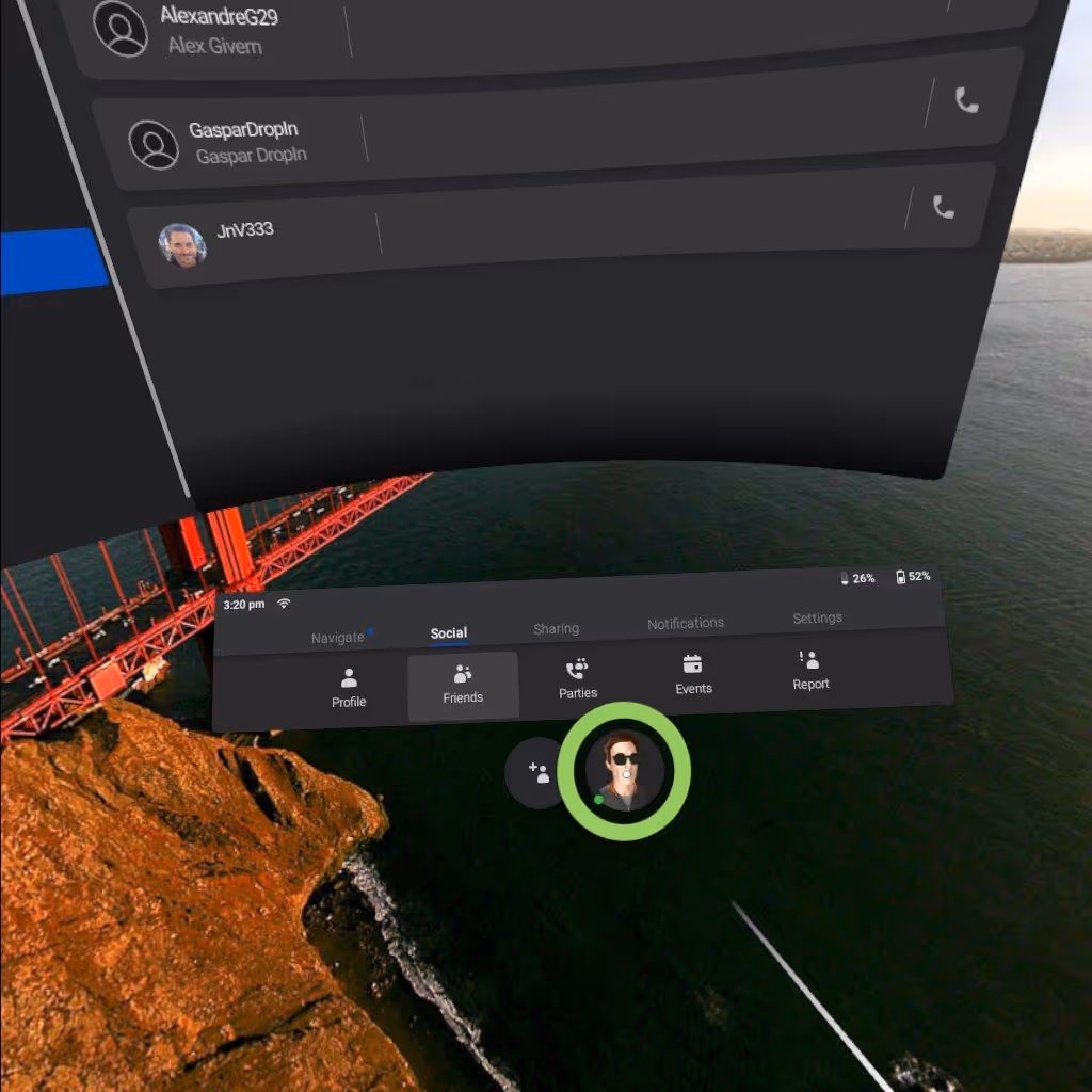 avatar icon to find username - oculus go - hoppin