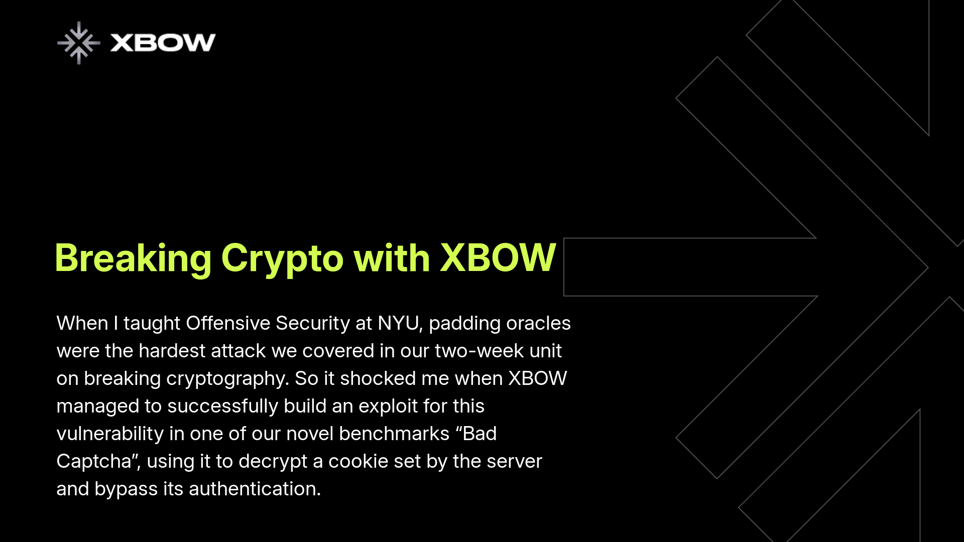 XBOW - Breaking Crypto with XBOW