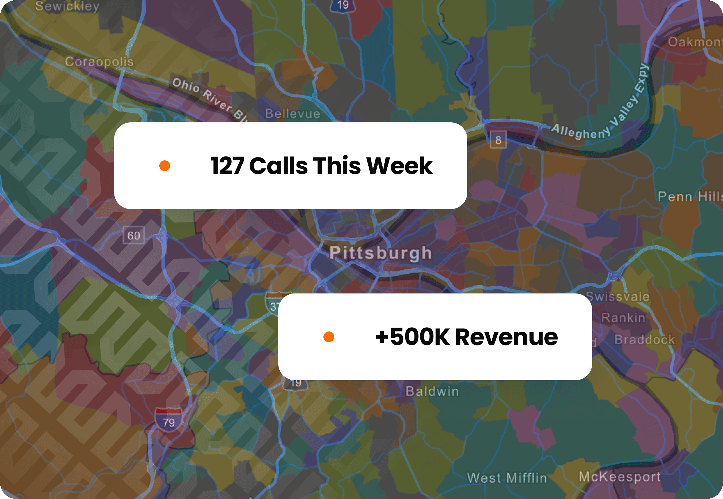 Map view with response rate overlays