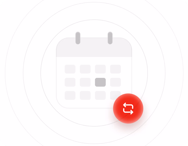 Ilustração: calendário com agendamentos e follow-ups que se repetem