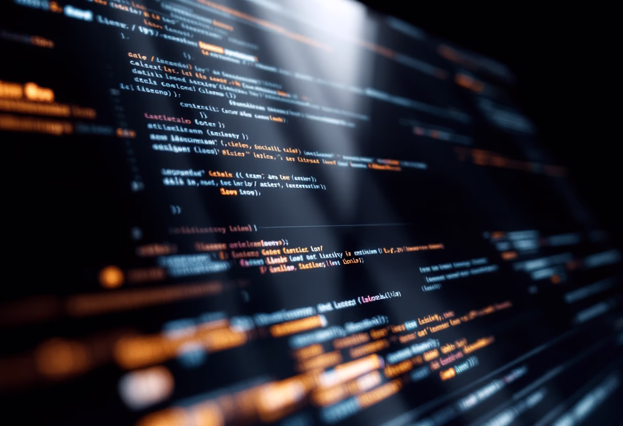 [interface] image of coding interface showing blockchain development