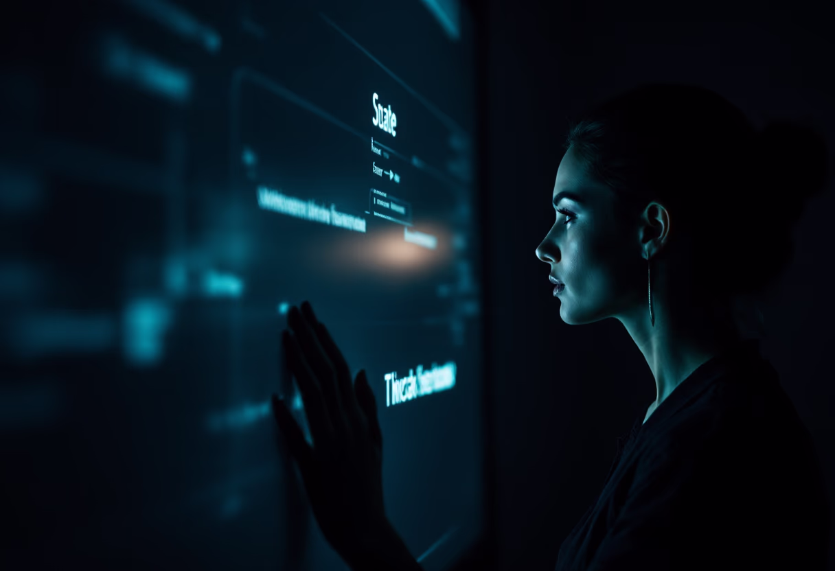 image of teacher using a smartboard (for a edtech)