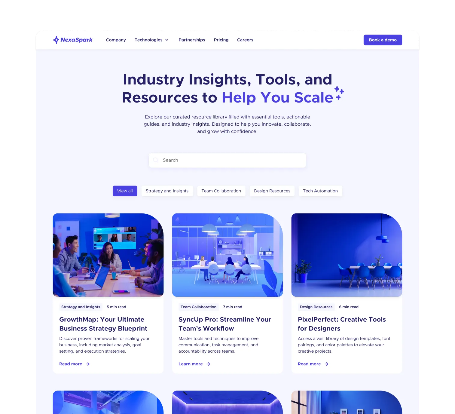 Organized resource library design showcasing categorized articles and tools, built to boost user retention and demonstrate authority