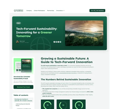 Detailed long-form content layout featuring headings, visuals, and call-to-actions, built to educate visitors and establish expertise