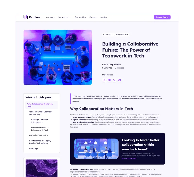 Example of a modern blog layout with visuals, callouts, and structured content, designed for readability, SEO, and audience engagement
