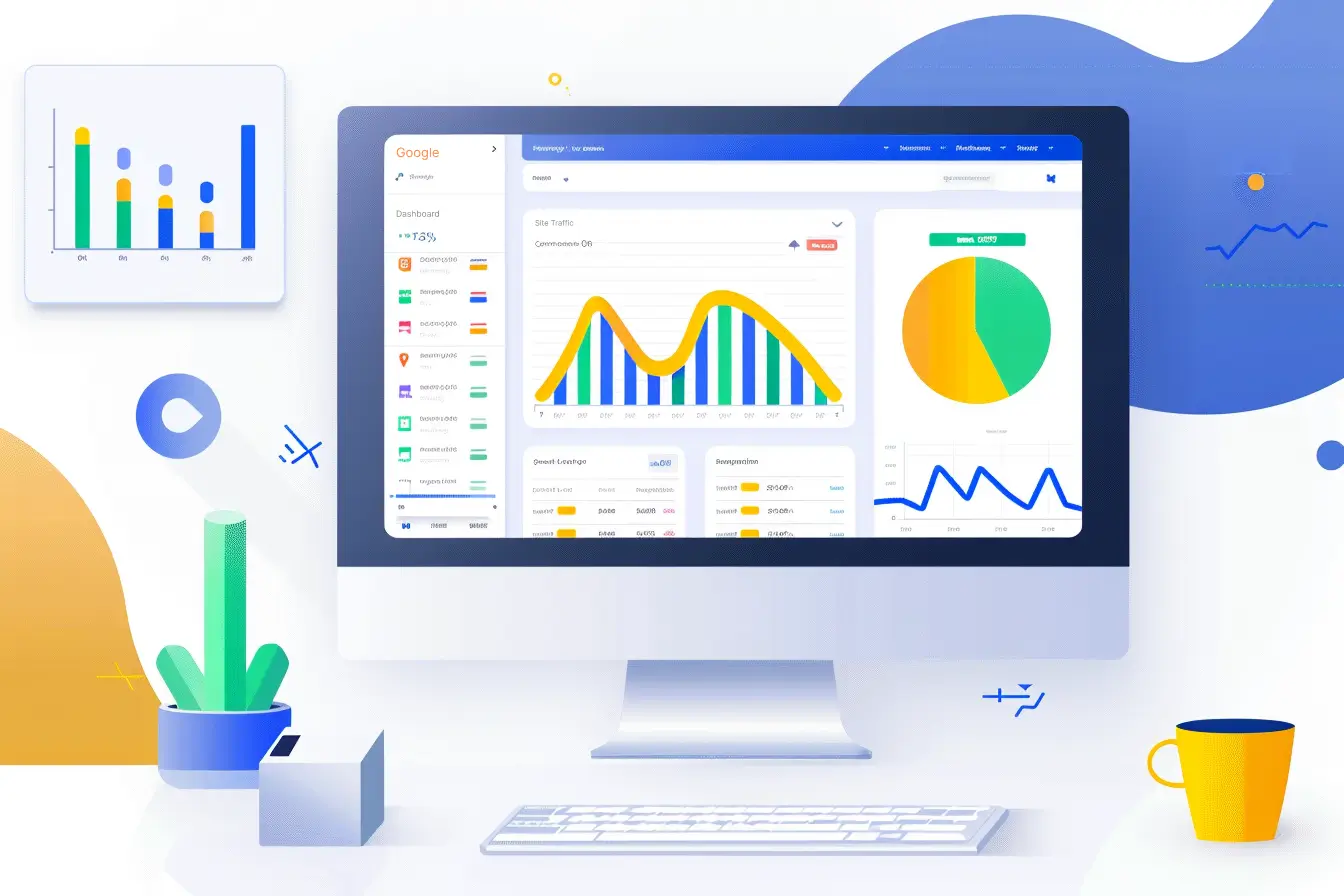 Showing Google Analytics on a desktop computer.