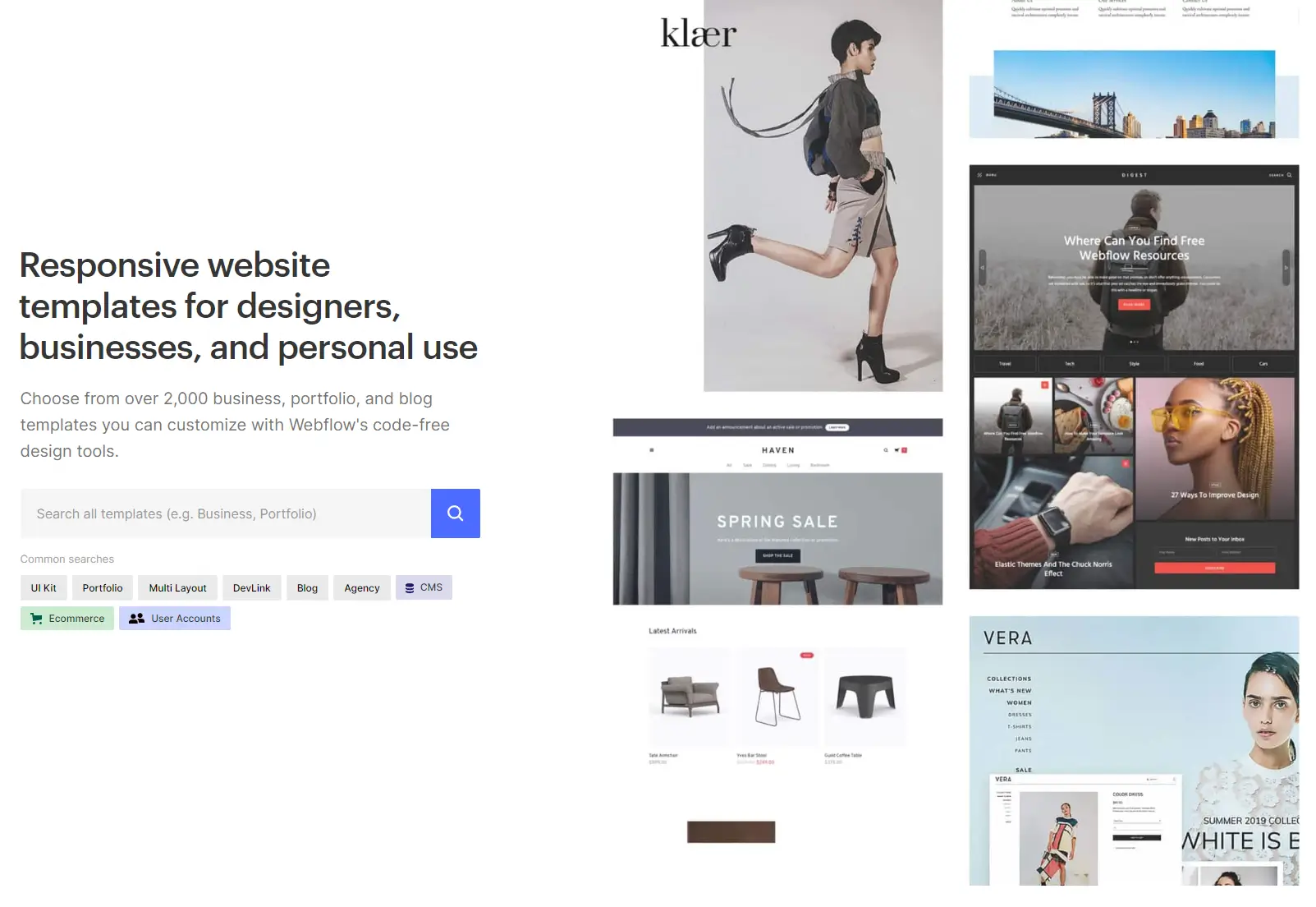 Webflow Templates Home Page