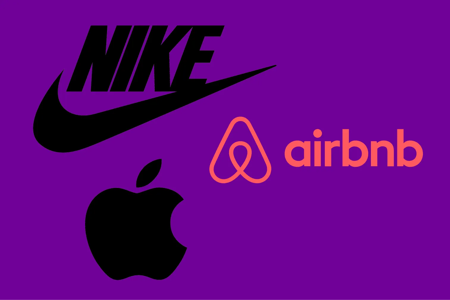 The Nike, Airbnb, and Apple logos