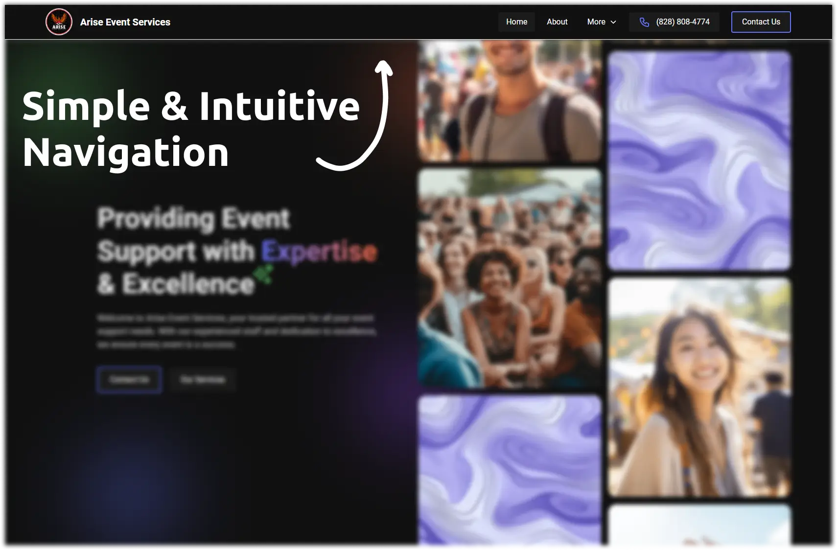 Showcasing a simple and intuitive navigation on a website.