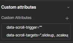 Custom Attributes in Webflow