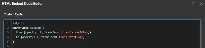 HTML Embed Code Editor in Webflow