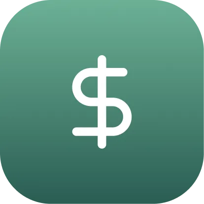 Dollar icon for costs, billing, or payments.