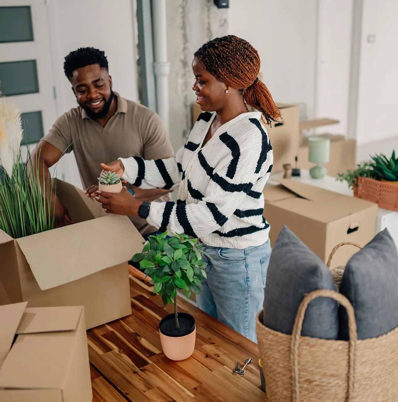 Couple moving