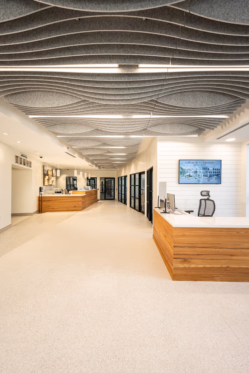 Interior view of completed Joe Pinder Administration Building in Key West