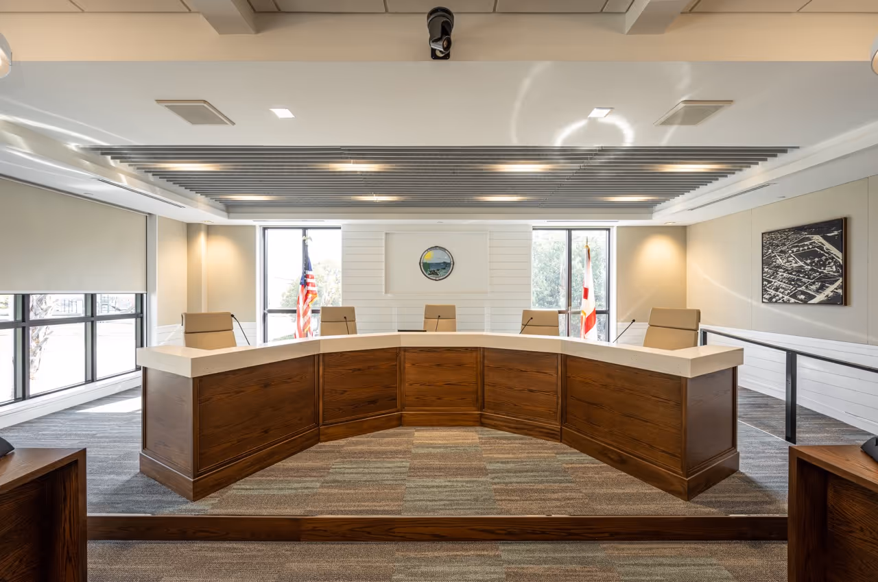 Interior view of completed Joe Pinder Administration Building in Key West