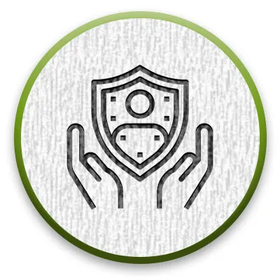 hands holding a shield