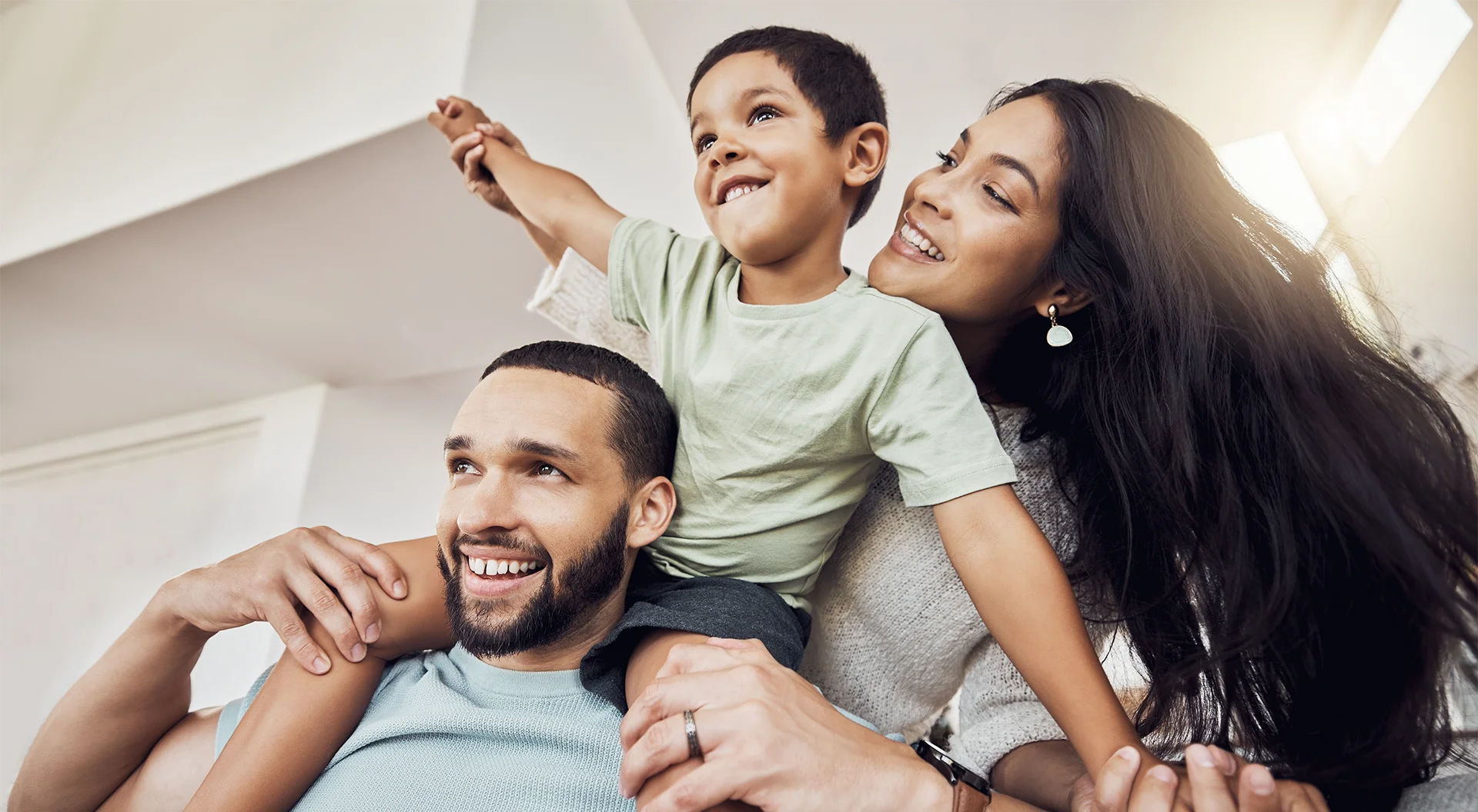 Happy family smiling